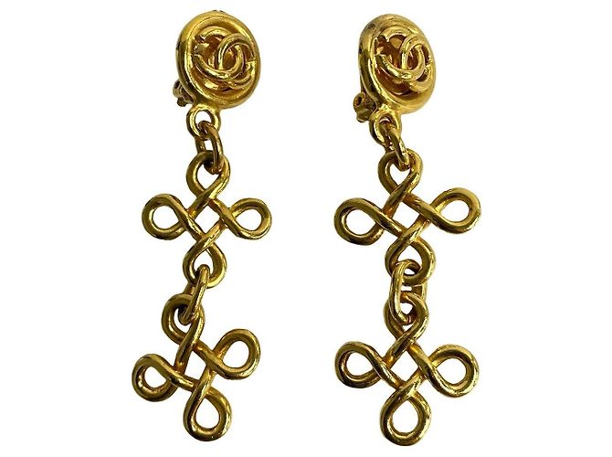 CHANEL Coco Mark Ohrringe Golden Metallisch - Ansicht 2