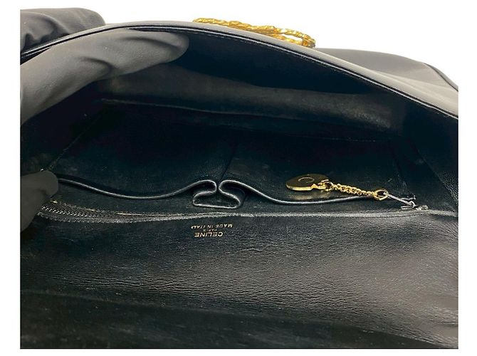 Céline Celine Schultertasche aus Kalbsleder Schwarz - Ansicht 10