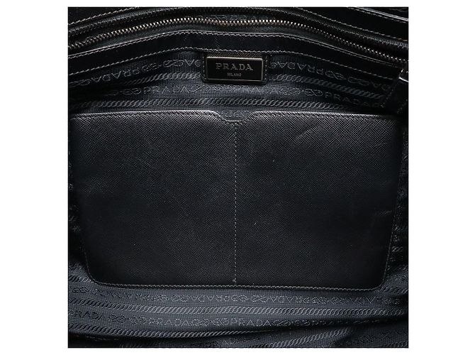 Borsa tote 2 in 1 in nylon e pelle Prada Nero - vista 8