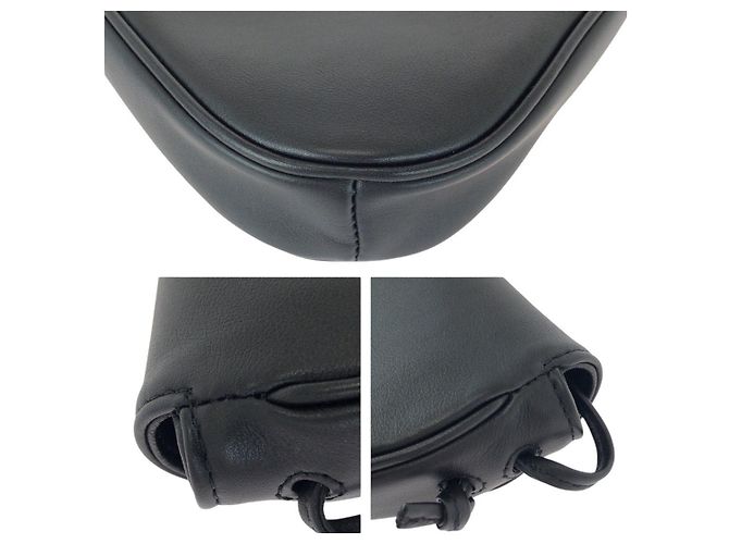 Céline Celine Schultertasche aus Leder mit Dreieckslogo Schwarz - Ansicht 3