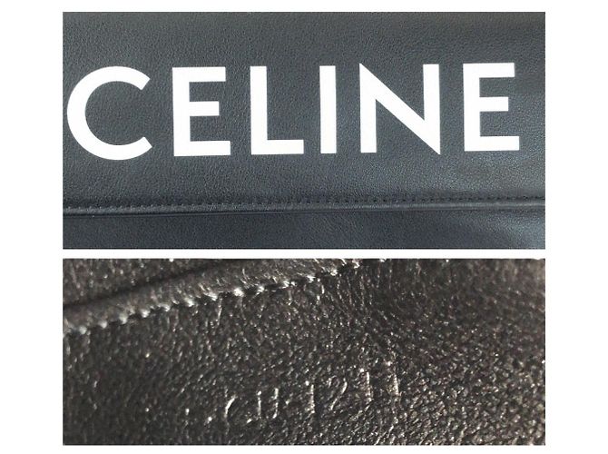 Céline Celine Schultertasche aus Leder mit Dreieckslogo Schwarz - Ansicht 5
