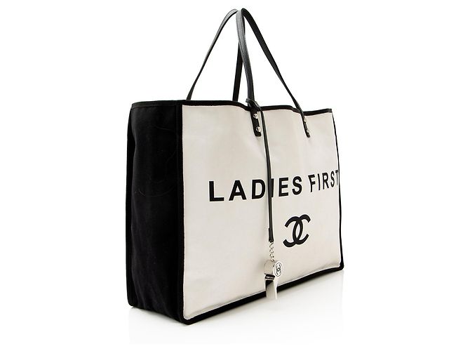 Gabrielle Chanel Canvas Let's Demonstrate Damen Shopper Tote Schwarz - Ansicht 2