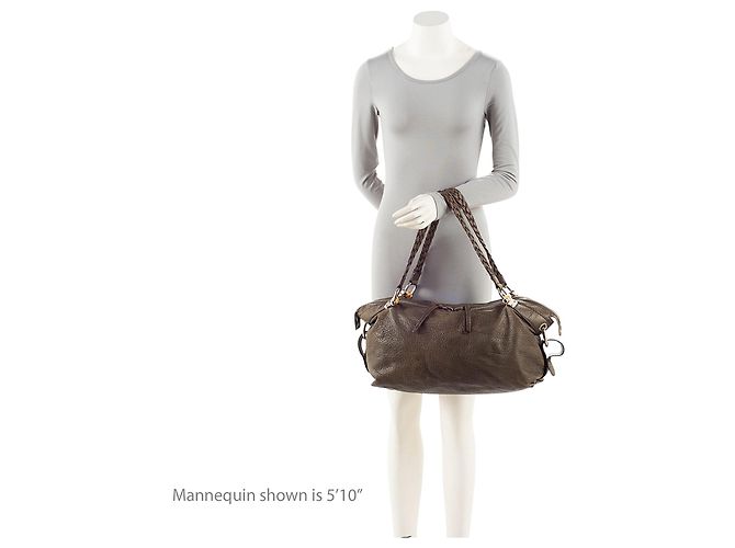 Gucci Leder Bamboo Bar Medium Tote Grau - Ansicht 5