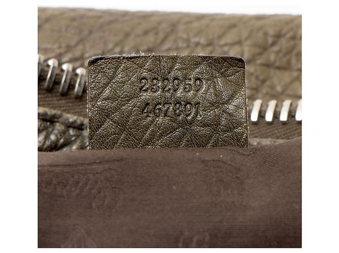 Gucci Leder Bamboo Bar Medium Tote Grau - Ansicht 6