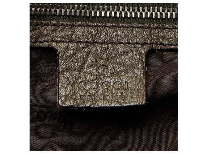 Gucci Leder Bamboo Bar Medium Tote Grau - Ansicht 8