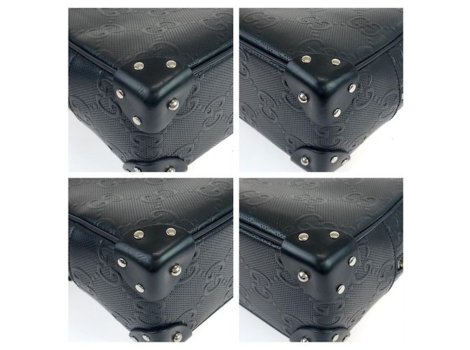 Bolsa de ombro em couro com estampa GG da Gucci Preto - vista 3