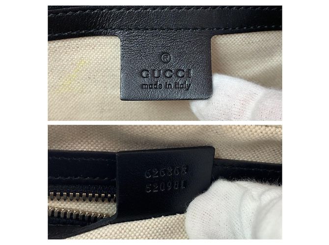 Bolsa de ombro em couro com estampa GG da Gucci Preto - vista 4