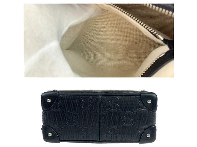 Bolsa de ombro em couro com estampa GG da Gucci Preto - vista 6