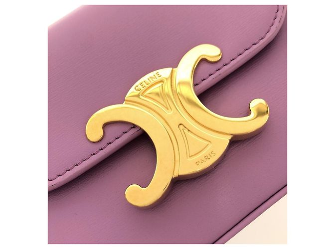 Céline Borsa a Spalla Mini Claude in Pelle di Vitello Celine D'oro Metallico - vista 4
