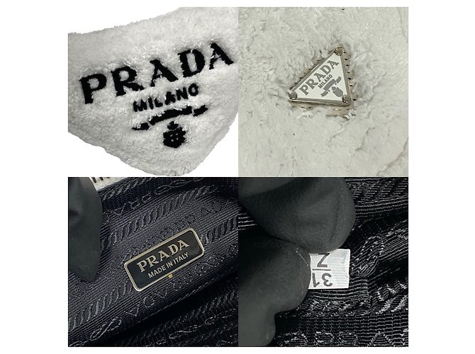 Borsa a mano in spugna Triangle di Prada Bianco - vista 4