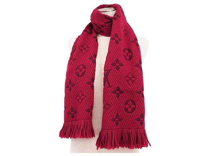 Sciarpa Logomania Monogram in Lana e Seta Louis Vuitton Rosso - vista 3