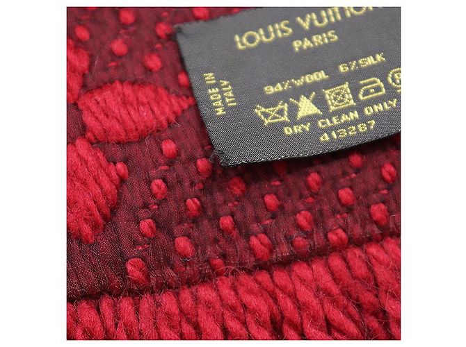 Sciarpa Logomania Monogram in Lana e Seta Louis Vuitton Rosso - vista 8
