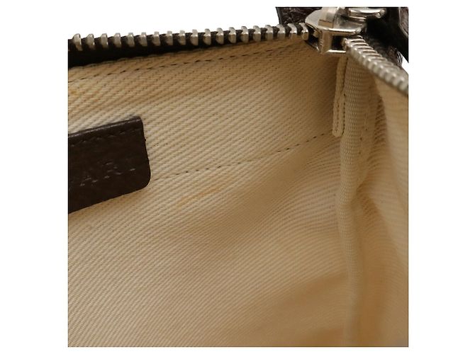 Bulgari Borsa a spalla in tela e pelle con logo Bvlgari Marrone Beige - vista 7