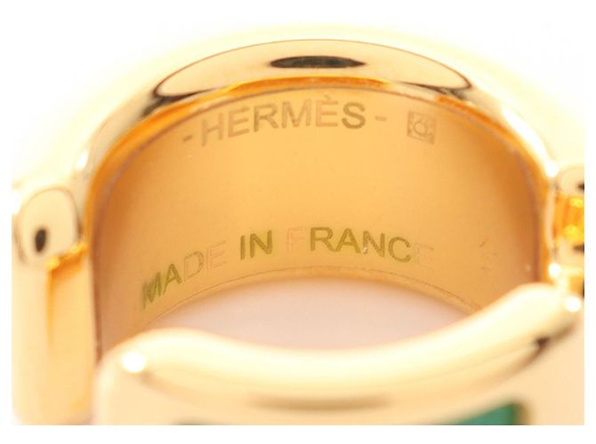 Hermès Orecchini in pelle placcati in oro Hermes Oran PM D'oro Metallico - vista 2