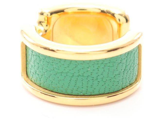 Hermès Orecchini in pelle placcati in oro Hermes Oran PM D'oro Metallico - vista 3