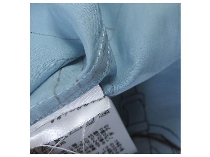 Camisa de algodón de la serie Finesse en algodón Selles en Fragments de acero inoxidable 24 de Hermès Azul - vista 10