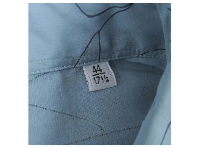 Camisa de algodón de la serie Finesse en algodón Selles en Fragments de acero inoxidable 24 de Hermès Azul - vista 7