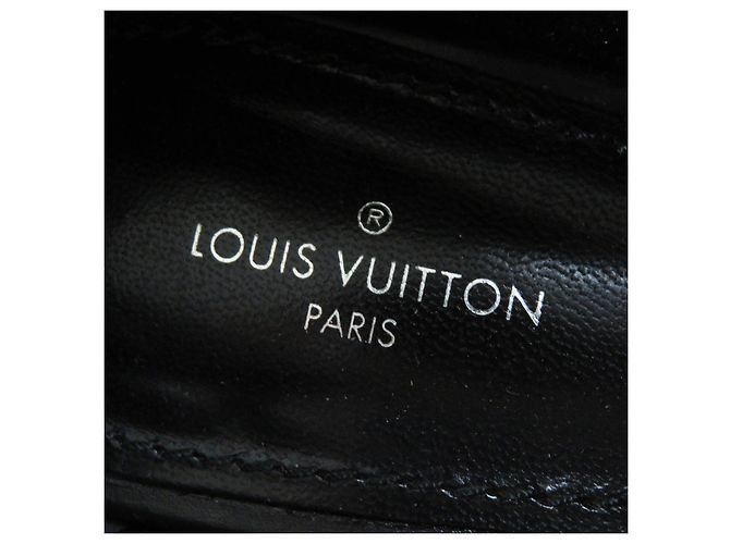 Mocassini in pelle con logo metallico LV Louis Vuitton Nero - vista 7