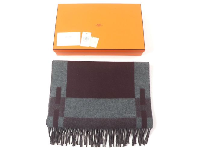 Sciarpa in cashmere H Passant di Hermès Porpora - vista 2