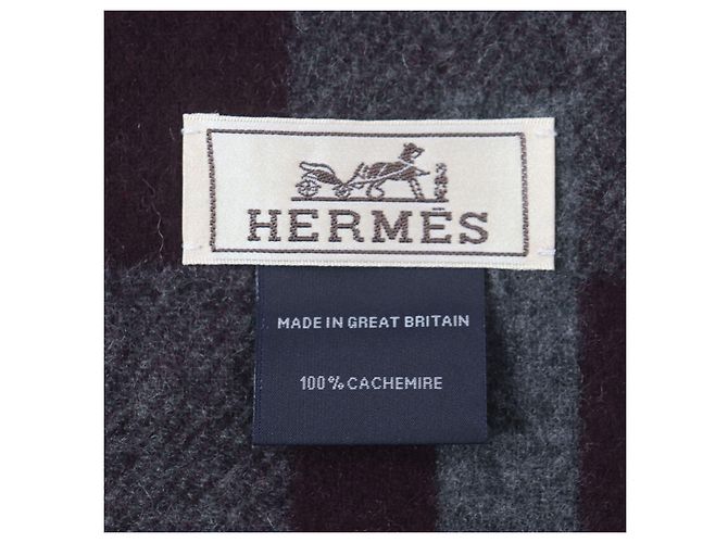 Sciarpa in cashmere H Passant di Hermès Porpora - vista 7