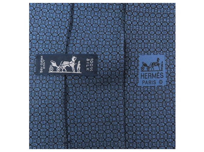 Hermès Hermes Silk Tie Blue - view 6