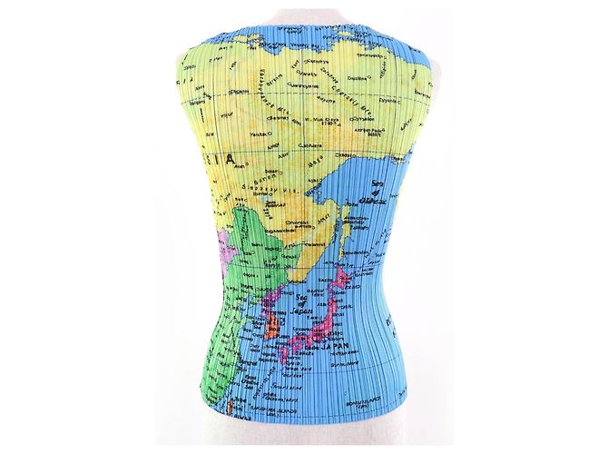 Issey Miyake Camiseta sin mangas Mapa del Mundo PLEATS PLEASE Multicolor - vista 3