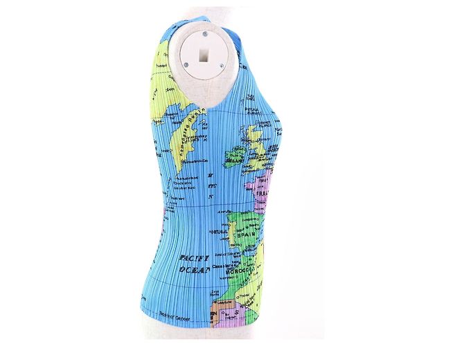 Issey Miyake Camiseta sin mangas Mapa del Mundo PLEATS PLEASE Multicolor - vista 4