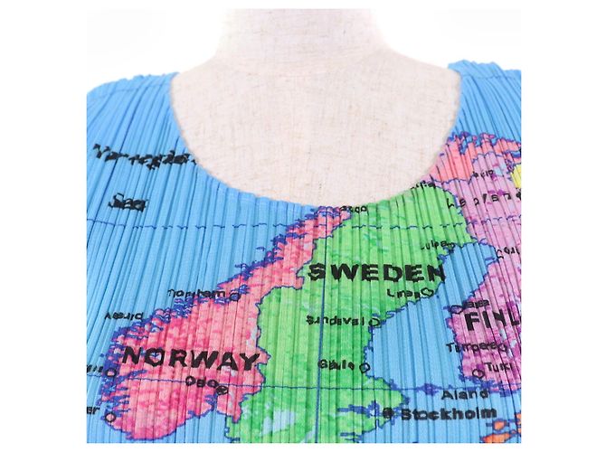 Issey Miyake Camiseta sin mangas Mapa del Mundo PLEATS PLEASE Multicolor - vista 5