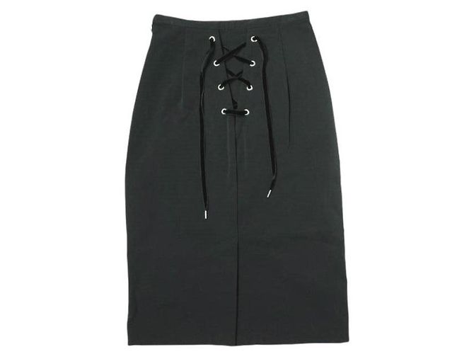 Autre Marque FALDA AJUSTADA CON LACEROS EN LA PARTE POSTERIOR de Algodón Poliéster Nylon Negro - vista 2