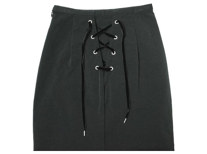 Autre Marque FALDA AJUSTADA CON LACEROS EN LA PARTE POSTERIOR de Algodón Poliéster Nylon Negro - vista 6