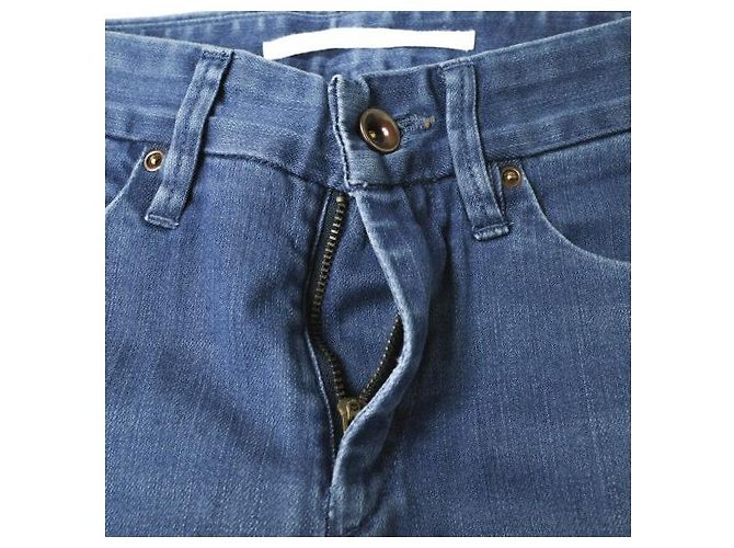 Autre Marque Pantalones de denim elástico de algodón tapered Azul Azul marino - vista 4