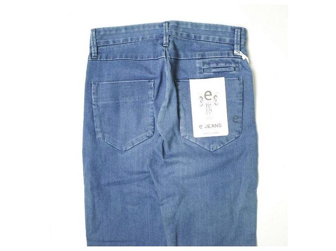 Autre Marque Pantalones de denim elástico de algodón tapered Azul Azul marino - vista 6