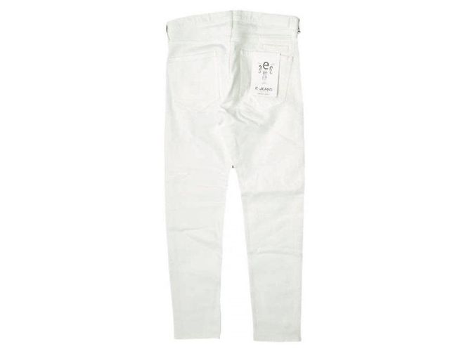 Autre Marque Pantalones de denim de algodón slim rectos Blanco - vista 2