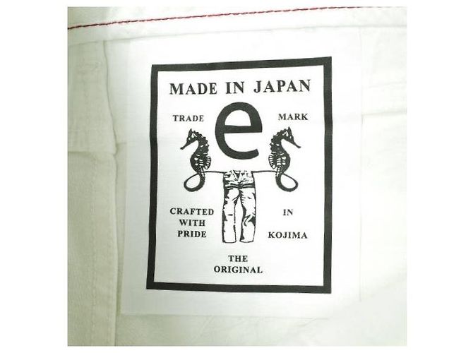 Autre Marque Pantalones de denim de algodón slim rectos Blanco - vista 3