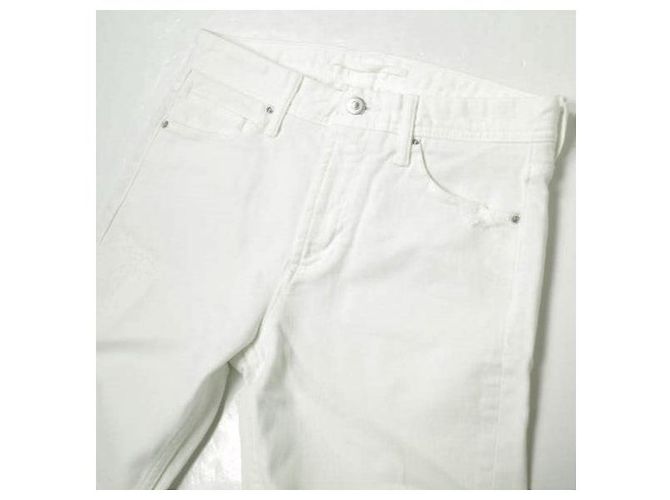 Autre Marque Pantalones de denim de algodón slim rectos Blanco - vista 4