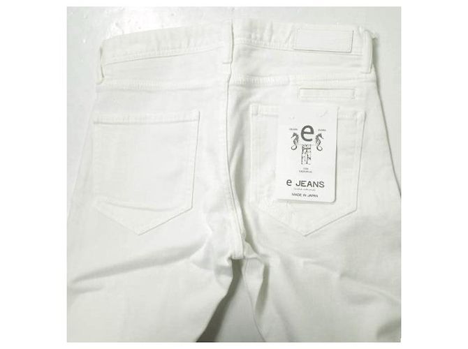 Autre Marque Pantalones de denim de algodón slim rectos Blanco - vista 6