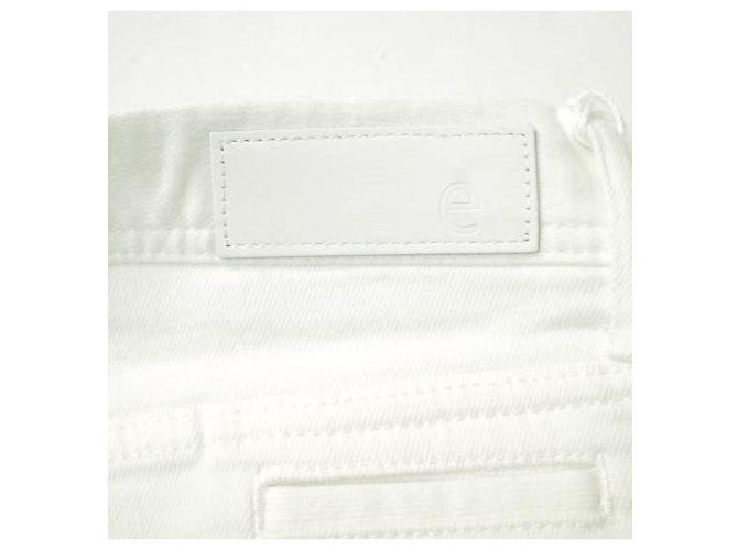 Autre Marque Pantalones de denim de algodón slim rectos Blanco - vista 7