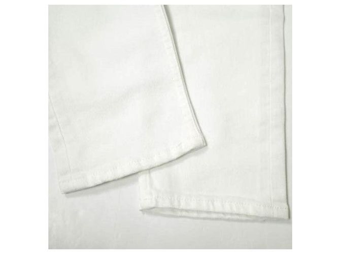 Autre Marque Pantalones de denim de algodón slim rectos Blanco - vista 9