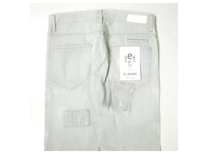Autre Marque Pantalones de mezclilla de algodón elástico rectos Castaño - vista 7