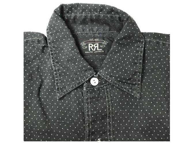 Ralph Lauren RRL Polka-Dot Leinen Pullover-Shirt Schwarz - Ansicht 4