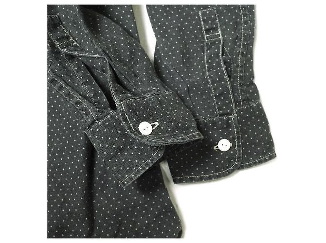 Ralph Lauren RRL Polka-Dot Leinen Pullover-Shirt Schwarz - Ansicht 5