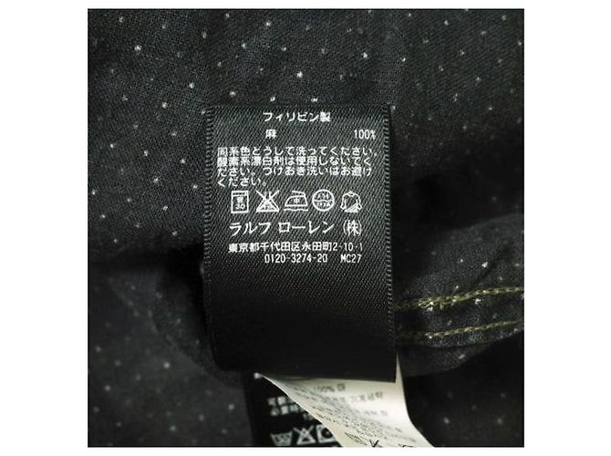 Ralph Lauren RRL Polka-Dot Leinen Pullover-Shirt Schwarz - Ansicht 7