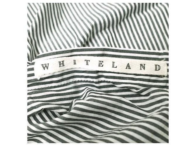 Autre Marque Camicia a maniche corte in cotone e poliestere WHITELAND Bianco Grigio - vista 6