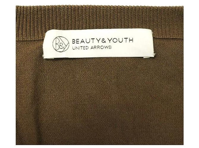 Autre Marque CÁRDIGAN LARGO DE ALGODÓN NYLON BEAUTY&YOUTH UNITED ARROWS Castaño - vista 3