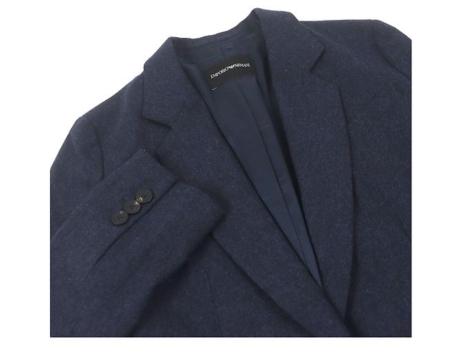 Chaqueta de lana y cachemira ajustada Emporio Armani Azul Azul marino - vista 2