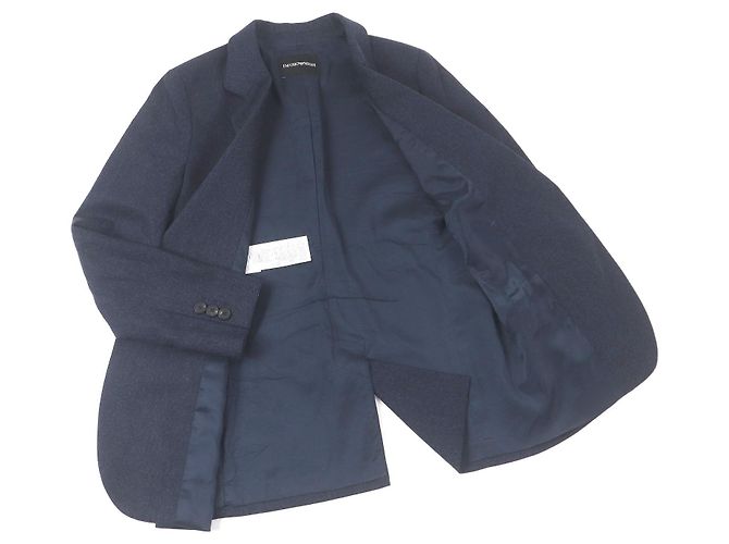 Chaqueta de lana y cachemira ajustada Emporio Armani Azul Azul marino - vista 3