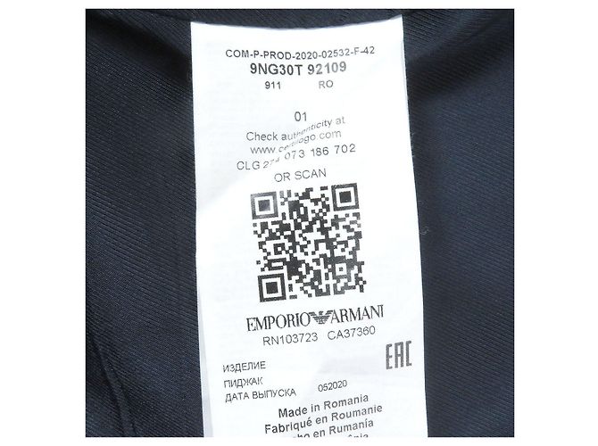 Chaqueta de lana y cachemira ajustada Emporio Armani Azul Azul marino - vista 7