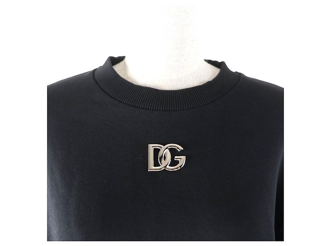 Dolce & Gabbana Cropped Sweatshirt mit DG-Logo von Dolce&Gabbana Schwarz - Ansicht 4