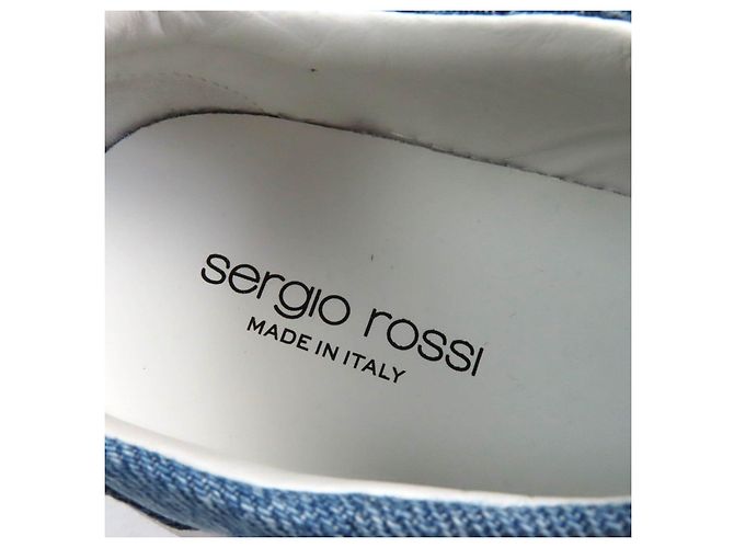 Autre Marque Patchwork-Denim-Sneaker Sergio Rossi Levis sr1 ADDICT Blau - vista 10