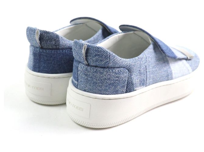 Autre Marque Patchwork-Denim-Sneaker Sergio Rossi Levis sr1 ADDICT Blau - vista 2